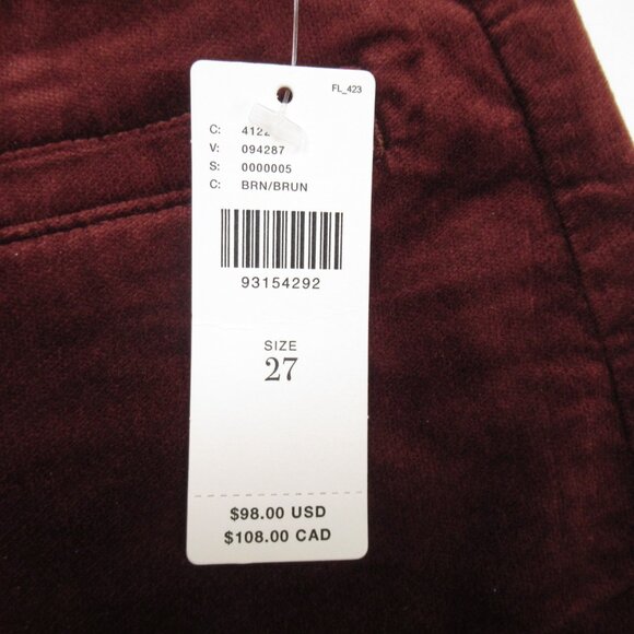 Anthropologie Pilcro Pull-On Mid-Rise Retro Flare Velvet Jeans Chestnut 27 - Picture 9 of 9